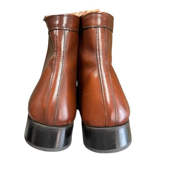 STAFFORD Never Worn Whiskey Brown Leather Ankle Zip Chelsea Boots Size 13 - Picture 14 of 17